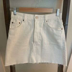 ZARA white denim skirt